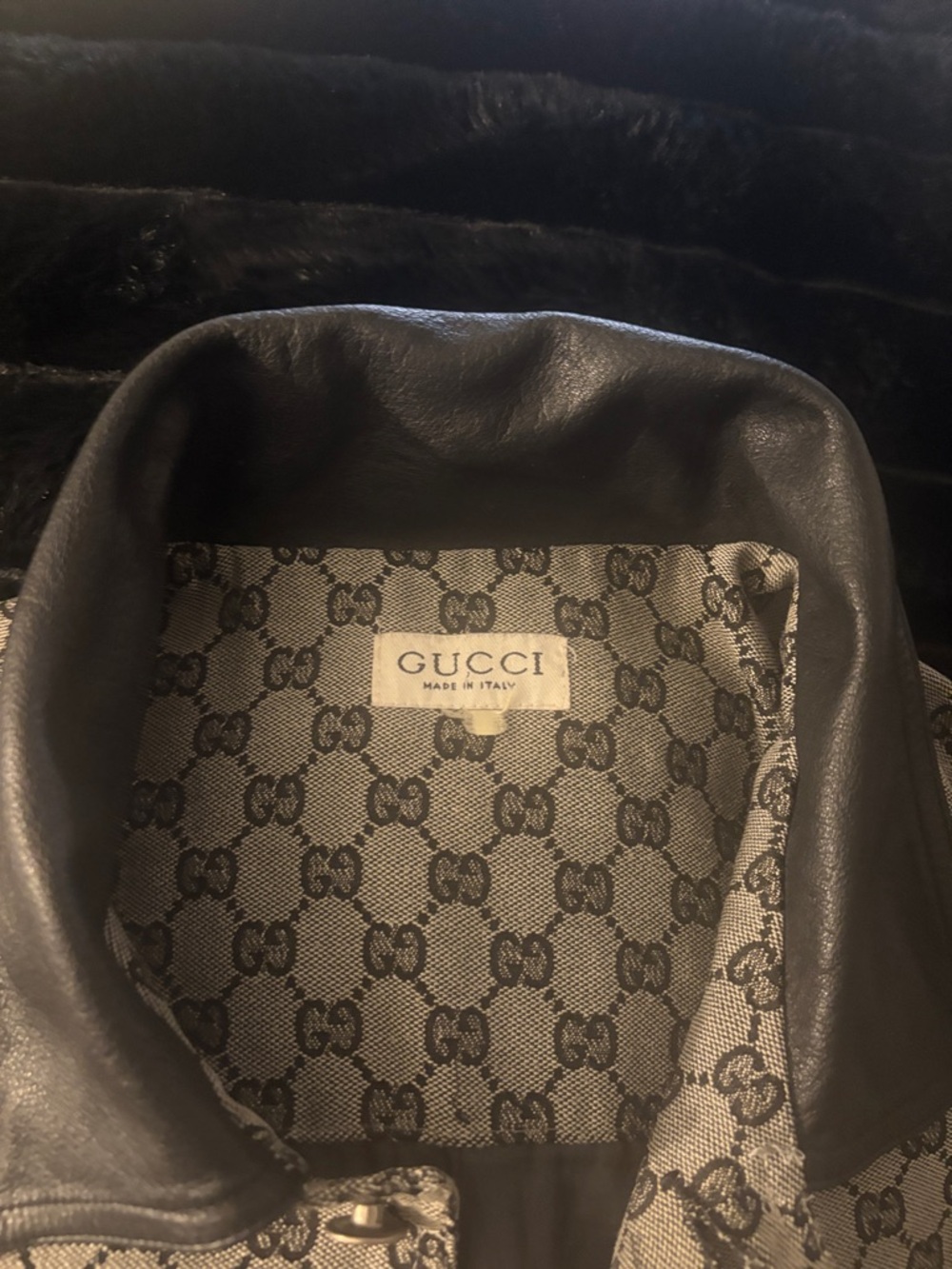 Gucci Black & Gray Monogram Bomber Jacket - Picture 2 of 6